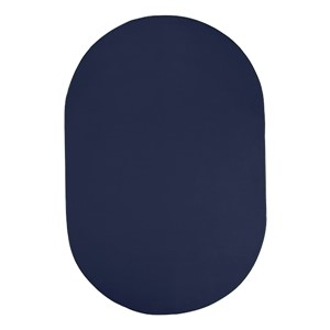 Heavy-Duty Solid Color Classroom Rug - Oval (7' 6" W x 12' L) - Navy
