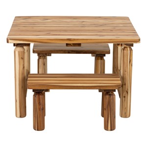 Wooden Activity Table (35”W x 35”D x22”H) and Bench Set
