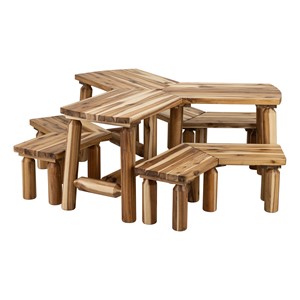 Outer Spaces Wooden Work Around Sensory Table and Bench Set