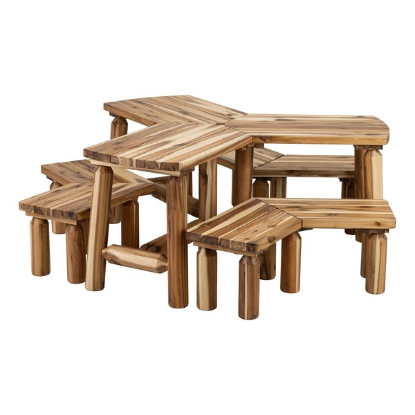 Outer Spaces Wooden Work Around Sensory Table and Bench Set