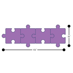 Foam Soft Seating - Puzzle Piece Bench Pack - Four Piece Set - Dimensions