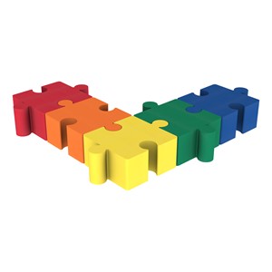 Foam Soft Seating - Puzzle Piece Corner Bench Pack - Five Piece Set