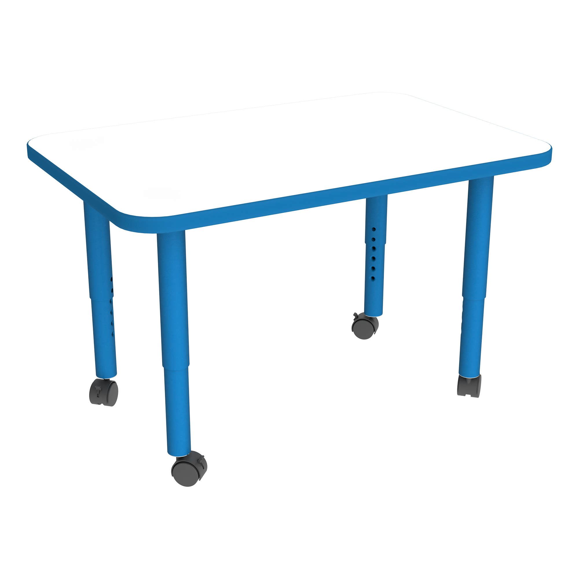 Shapes Accent Series Rectangle Collaborative Table w/ Whiteboard Top & Casters