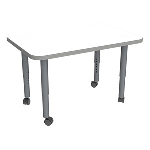 Shapes Accent Series Rectangle Collaborative Table w/ Whiteboard Top & Casters (24" W x 36" L)