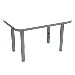 Shapes Accent Series Rectangle Collaborative Table w/ Whiteboard Top & Glides (24" W x 36" L) - North Sea Legs