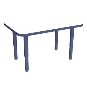 Shapes Accent Series Rectangle Collaborative Table w/ Whiteboard Top & Glides (24" W x 36" L) - Navy