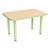 Shapes Accent Series Rectangle Collaborative Table w/ Glides - Maple Top w/ Green Apple Legs