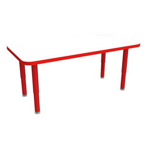 Shapes Accent Series Rectangle Collaborative Table w/ Whiteboard Top & Glide (24" W x 48" L) - Red