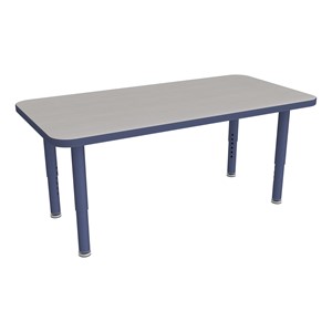 Shapes Accent Series Rectangle Collaborative Table w/ Glides (24" W x 48" L) - Cosmic Strandz Top w/ Navy Legs
