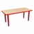 Shapes Accent Series Rectangle Collaborative Table w/ Glides (24" W x 48" L) - Maple Top w/ Red Legs