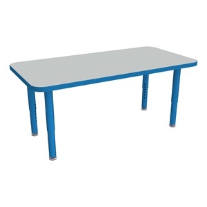 Shapes Accent Series Rectangle Collaborative Table w/ Glides (24" W x 48" L) - North Sea Top w/ Brilliant Blue Legs