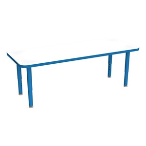 Shapes Accent Series Rectangle Collaborative Table w/ Whiteboard Top & Glides (24" W x 60" L) - Brilliant Blue