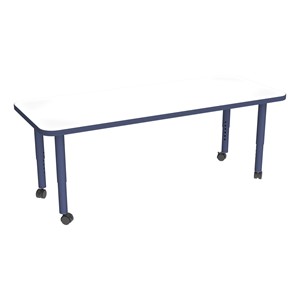 Shapes Accent Series Rectangle Collaborative Table w/ Whiteboard Top & Casters (24" W x 60" L)