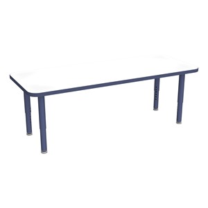 Shapes Accent Series Rectangle Collaborative Table w/ Whiteboard Top & Glides (24" W x 60" L) - Navy