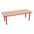 Shapes Accent Series Rectangle Collaborative Table w/ Glides - Maple Top w/ Red Legs