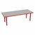 Shapes Accent Series Rectangle Collaborative Table w/ Glides (30" W x 72" L) - North Sea Top w/ Red Legs