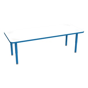 Shapes Accent Series Rectangle Collaborative Table w/ Whiteboard Top & Glides (30" W x72" L) - Brilliant Blue