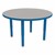 Shapes Accent Series Round Collaborative Table w/ Glides - Cosmic Strandz Top w/ Brilliant Blue Legs