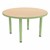 Shapes Accent Series Round Collaborative Table w/ Glides (36" Diameter) - Maple Top w/ Green Apple Legs