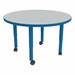 Shapes Accent Series Round Collaborative Table w/ Casters (36" Diameter) - North Sea Top w/ Brilliant Blue Legs