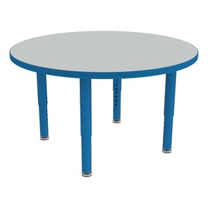 Shapes Accent Series Round Collaborative Table w/ Glides (36" Diameter) - North Sea Top w/ Brilliant Blue Legs