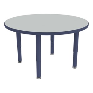 Shapes Accent Series Round Collaborative Table w/ Glides (36" Diameter) - North Sea Top w/ Navy Legs