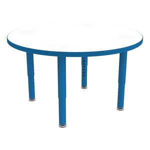 Shapes Accent Series Round Collaborative Table w/ Whiteboard Top & Glides (36" Diameter) - Brilliant Blue