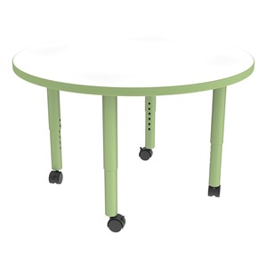 Shapes Accent Series Round Collaborative Table w/ Whiteboard Top & Casters