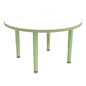Shapes Accent Series Round Collaborative Table w/ Whiteboard Top & Glides (36" Diameter) - Green Apple