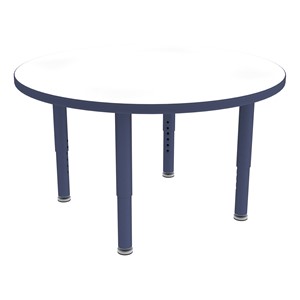 Shapes Accent Series Round Collaborative Table w/ Whiteboard Top & Glides (36" Diameter) - Navy Blue