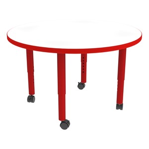 Shapes Accent Series Round Collaborative Table w/ Whiteboard Top & Casters (36" Diameter)