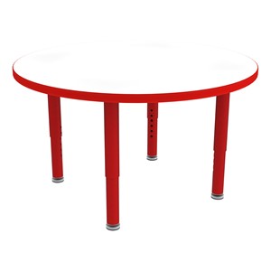 Shapes Accent Series Round Collaborative Table w/ Whiteboard Top & Glides (36" Diameter) - Red