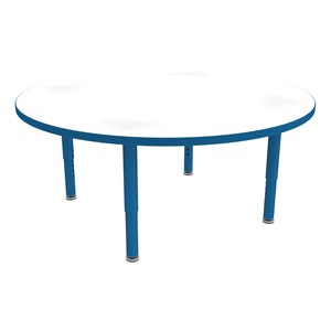 Shapes Accent Series Round Collaborative Table w/ Whiteboard Top & Glides - Brilliant Blue