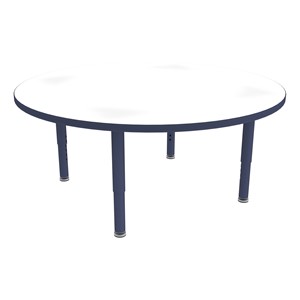 Shapes Accent Series Round Collaborative Table w/ Whiteboard Top & Glides - Navy