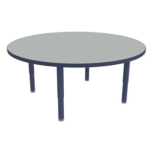 Shapes Accent Series Round Collaborative Table w/ Glides - North Sea Top w/ Navy Legs