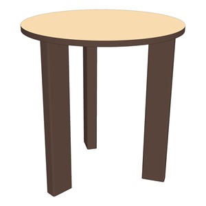 Indoor/Outdoor Round Children's Table - Chocolate (36" D x 24" H)