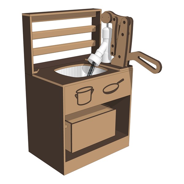 Mud Kitchen Sink w/ Recirculating Pump - Chocolate