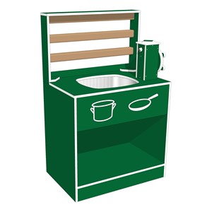 Mud Kitchen Sink w/ Faucet - Green