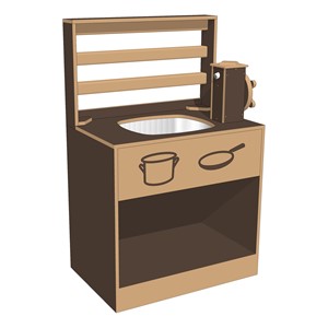 Mud Kitchen Sink w/ Faucet - Chocolate