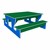 Classroom Table w/ Smooth Writeable Surface - Blue Frame w/ Green Seats & Top  (32" L x 36" W x 14" H)