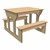 Classroom Table w/ Smooth Writeable Surface - Chocolate Frame w/ Latte Seats & Top (32" L x 36" W x 24" H)