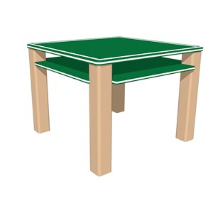 Schoolyard Indoor/Outdoor Children's Craft Table (32" L x 32" W x 24" H) - Green/Latte