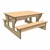 Classroom Table w/ Smooth Writeable Surface - Chocolate Frame w/ Latte Seats & Top (32" L x 36" W x 20" H)