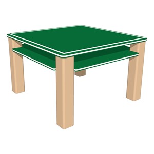Schoolyard Indoor/Outdoor Children's Craft Table (32" L x 32" W x 20" H) - Green/Latte