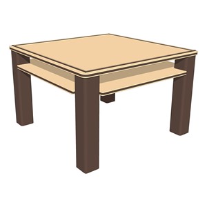 Schoolyard Indoor/Outdoor Children's Craft Table (32" L x 32" W x 20" H) - Latte/Chocolate