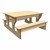 Classroom Table w/ Smooth Writeable Surface - Chocolate Frame w/ Latte Seats & Top (32" L x 36" W x 16" H)
