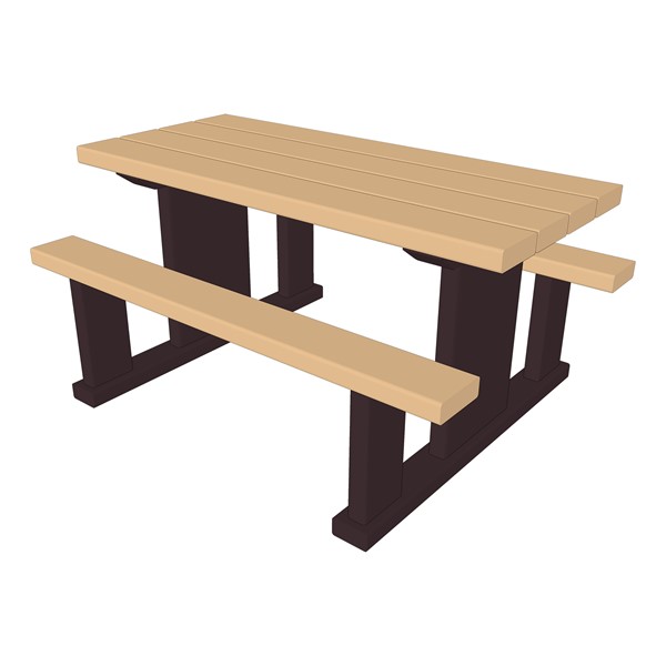 Children's Picnic Table - Chocolate Frame w/ Latte Seats & Top (48" L x 24" H)