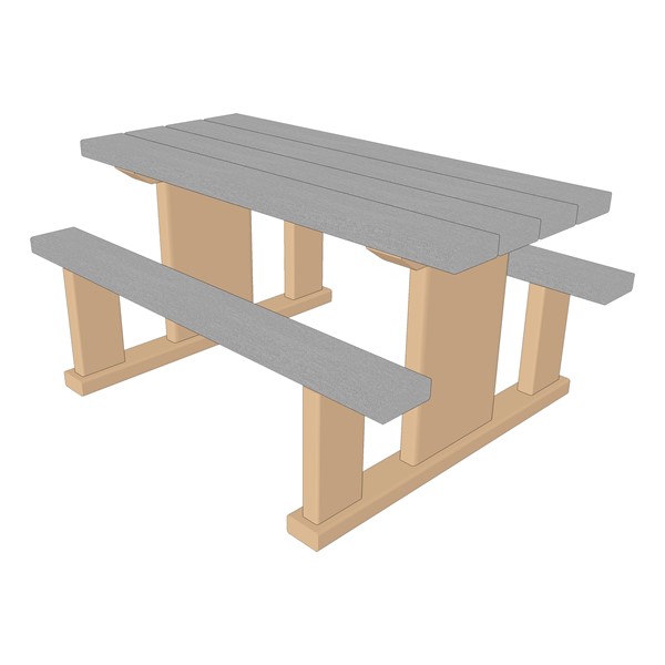 Children's Picnic Table - Latte Frame w/ Slate Seats & Top (48" L x 24" H)