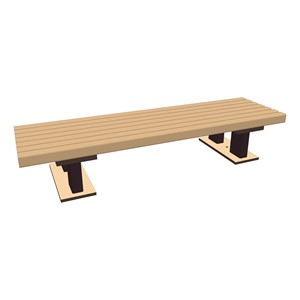 Children's Flat Bench - Chocolate Frame w/ Latte Seat (48" L x 13" W x 8 3/4" H)