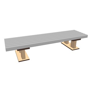Children's Flat Bench - Latte Frame w/ Slate Seat (48" L x 13" W x 8 3/4" H)